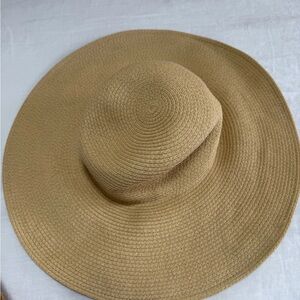 J Crew Wide Brim Straw Sun Hat - Tan